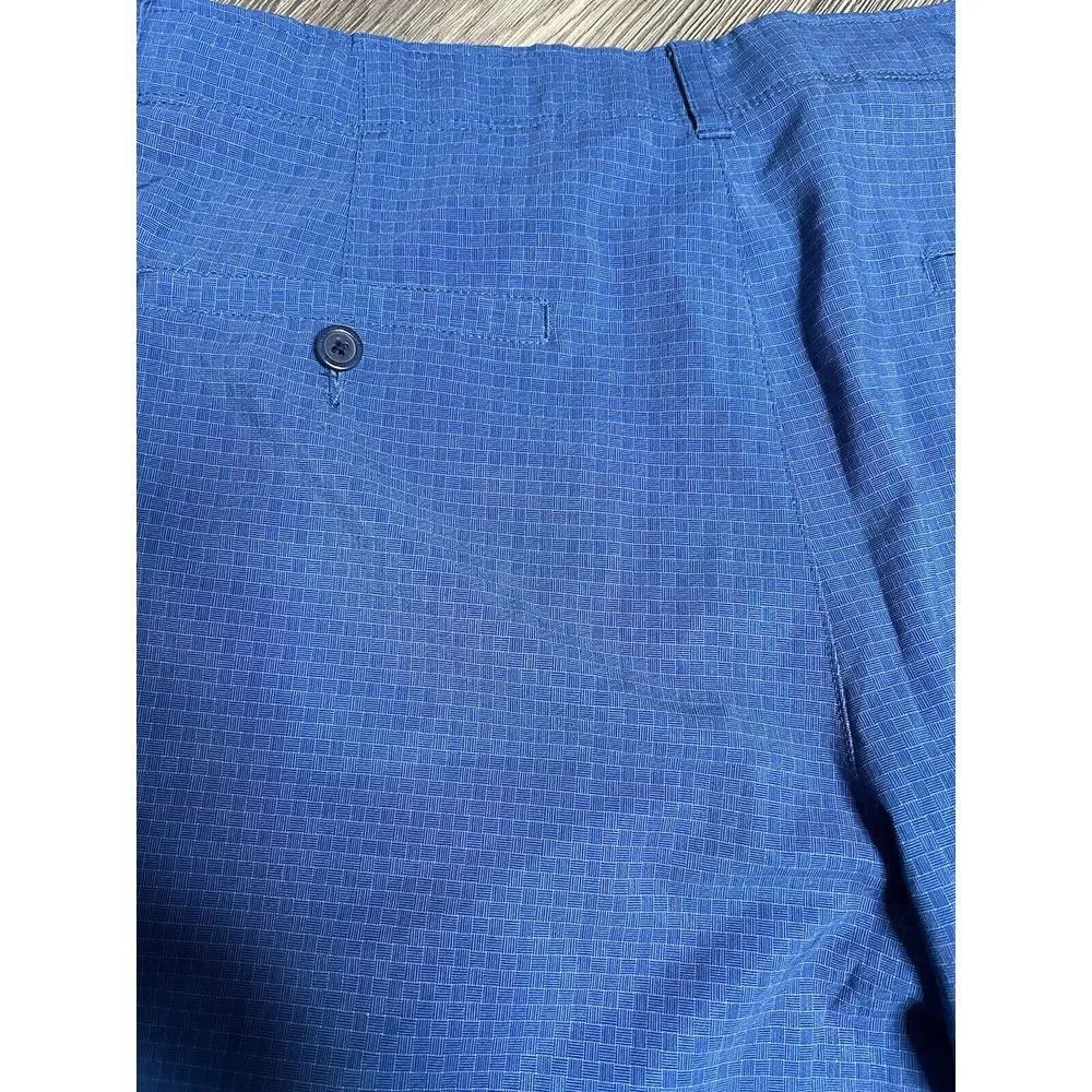 Jack Nicklaus‎ Golf Shorts Mens 36 Blue Check Stretch Tech Fabric Golden Bear